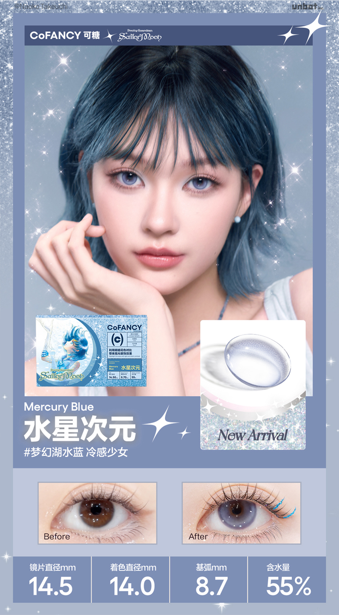 zestawienie informacji o soczewkach inspirowanych Sailor Mercury