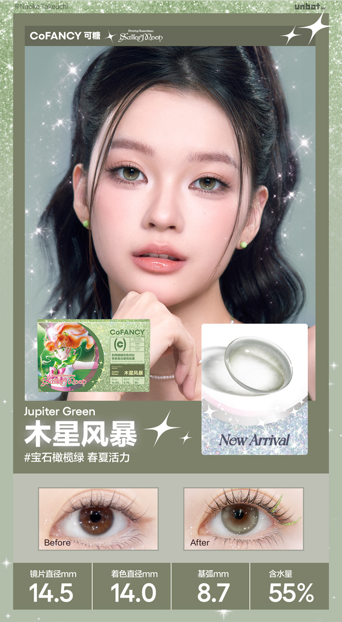 zestawienie informacji o soczewkach inspirowanych Sailor Jupiter