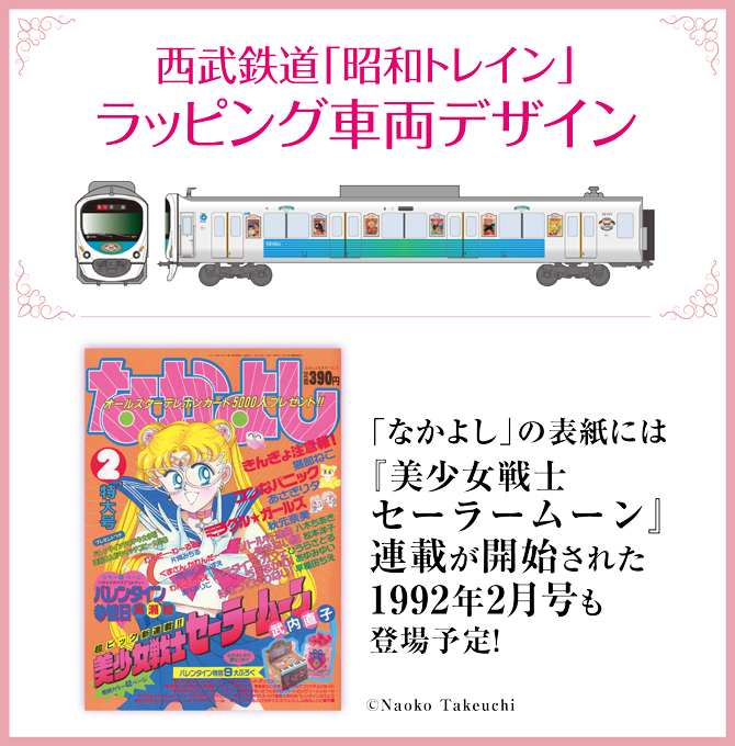 przykładowy wagon pociągu i okładka Nakayoshi z lutego 1992